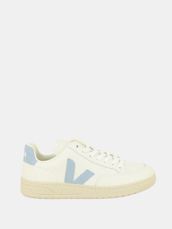 Veja Shoes - Veja Women’s V-12 Sneaker- White with Light Blue Accents